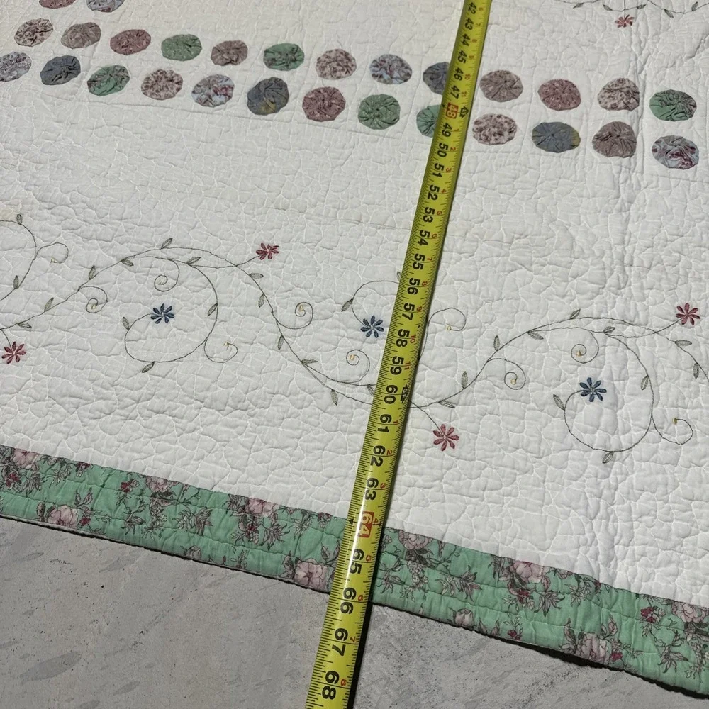 Vintage YO YO Quilt JC Penny Patchwork 67